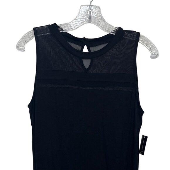 INC International Concepts Sleeveless Top Sheer Mesh Womens Medium Black New - Picture 4 of 9